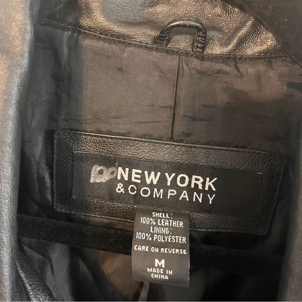 New York & Company Black Leather Jacket Size Medium - Picture 8 of 10